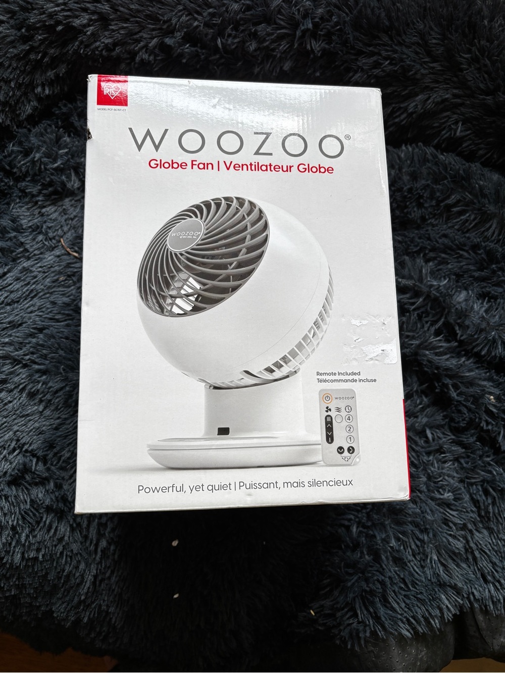 NIB WOOZOO Globe Fan in White and Gray with remote